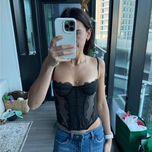 Urban Outfitters Black Lace Crop Top